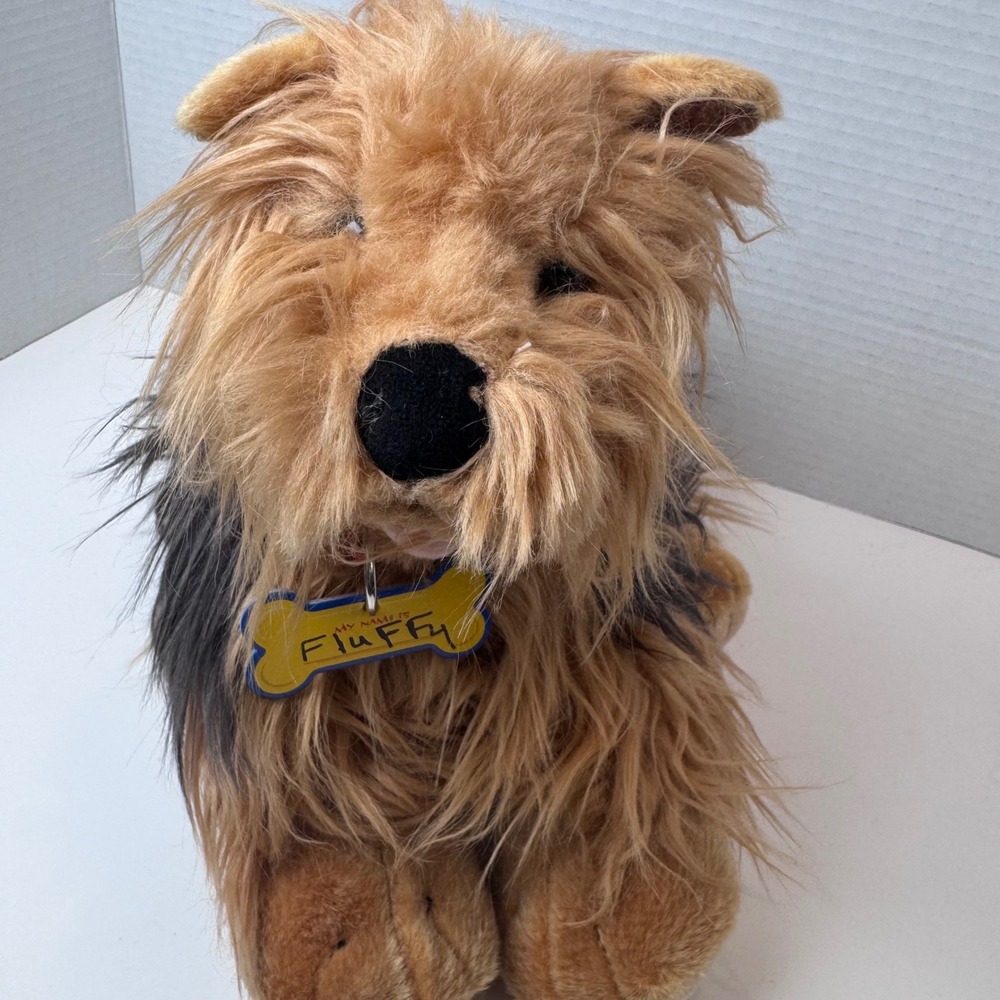 Build-A-Bear Yorkshire Terrier Dog Unisex Tan Grey Shaggy Plush Fluffy Tag